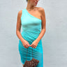 SUMMERY Copenhagen Lim One-shoulder Dress Dress 622 Scuba Blue